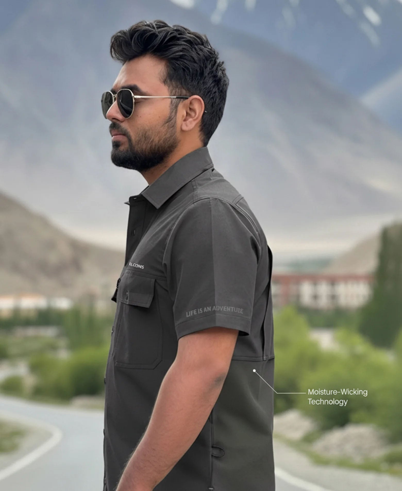 Adventure Half Sleeve Shirt- Grey – WANDERLOOMS