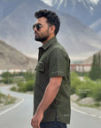 Adventure Half Sleeve Shirt Olive Green