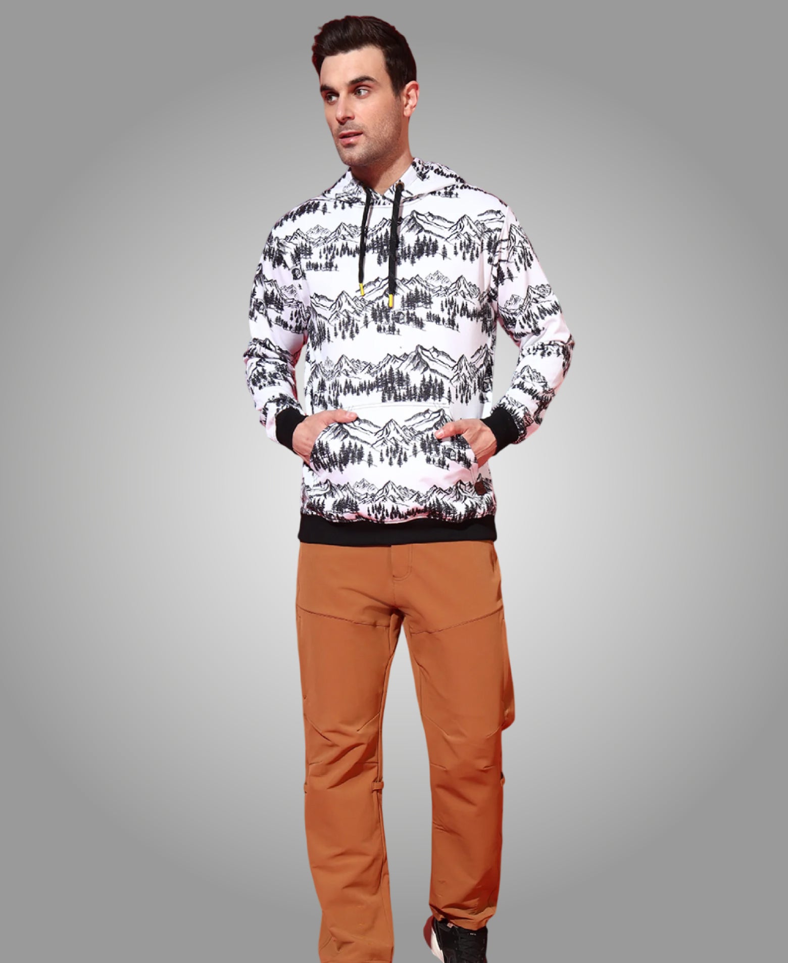 Forest Peaks Allover Print Hoodie