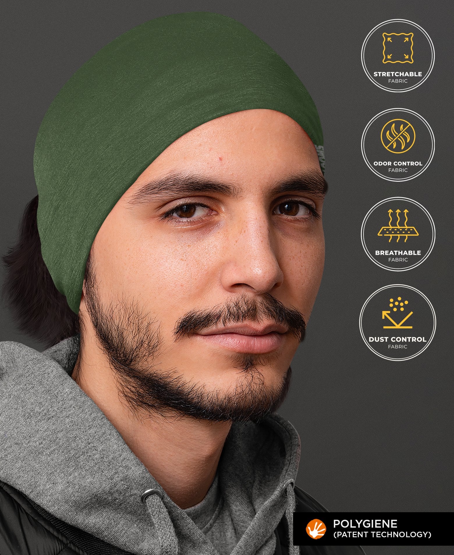Midnight Black Bandana and Olive Quest Bandana and Navy Nomad Bandana