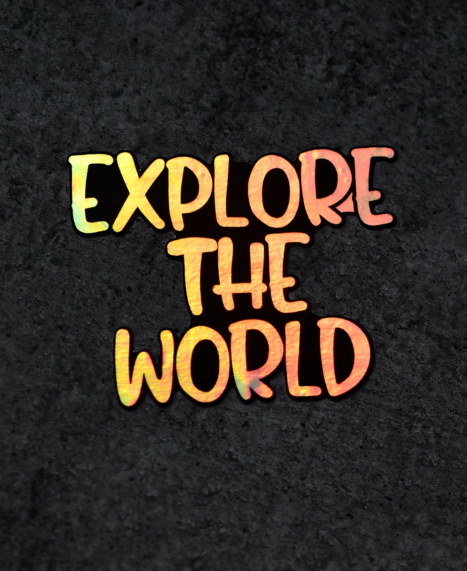 Explore The World Holographic Sticker