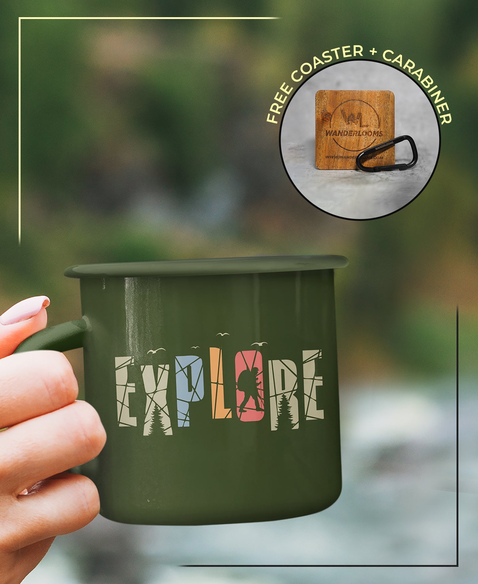Mountains are calling and Explore Enamel Mug Combo