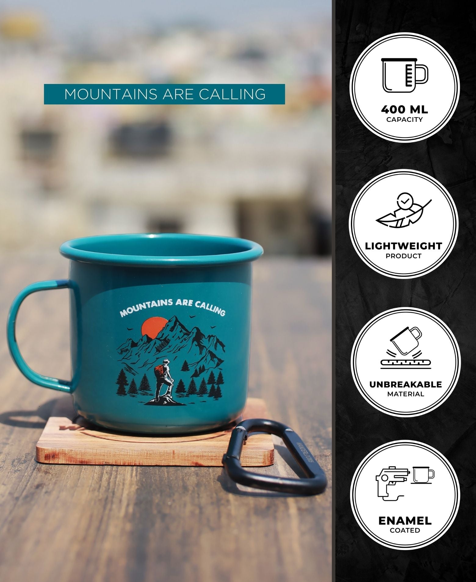 Around the World and Mountains are Calling Enamel Mug Combo