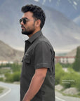 Adventure Half Sleeve Shirt- Grey