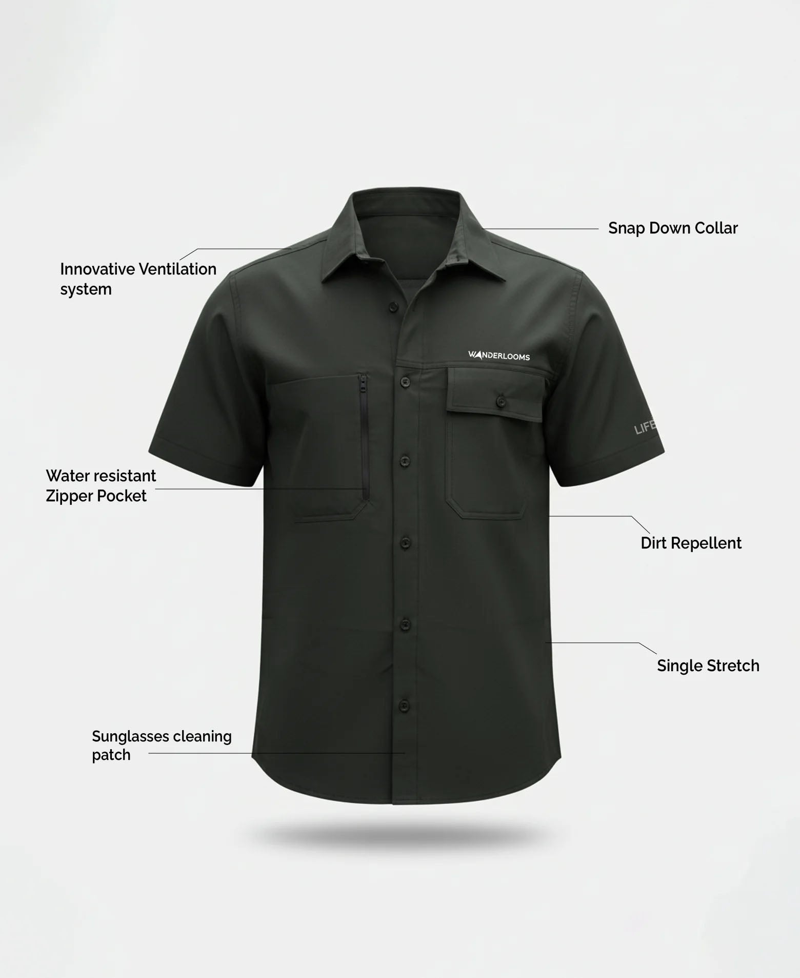 Adventure Half Sleeve Shirt- Grey
