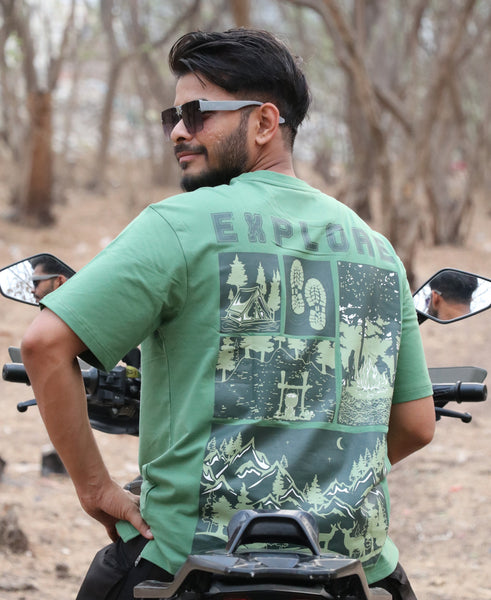 Explore Green Oversized T- Shirt
