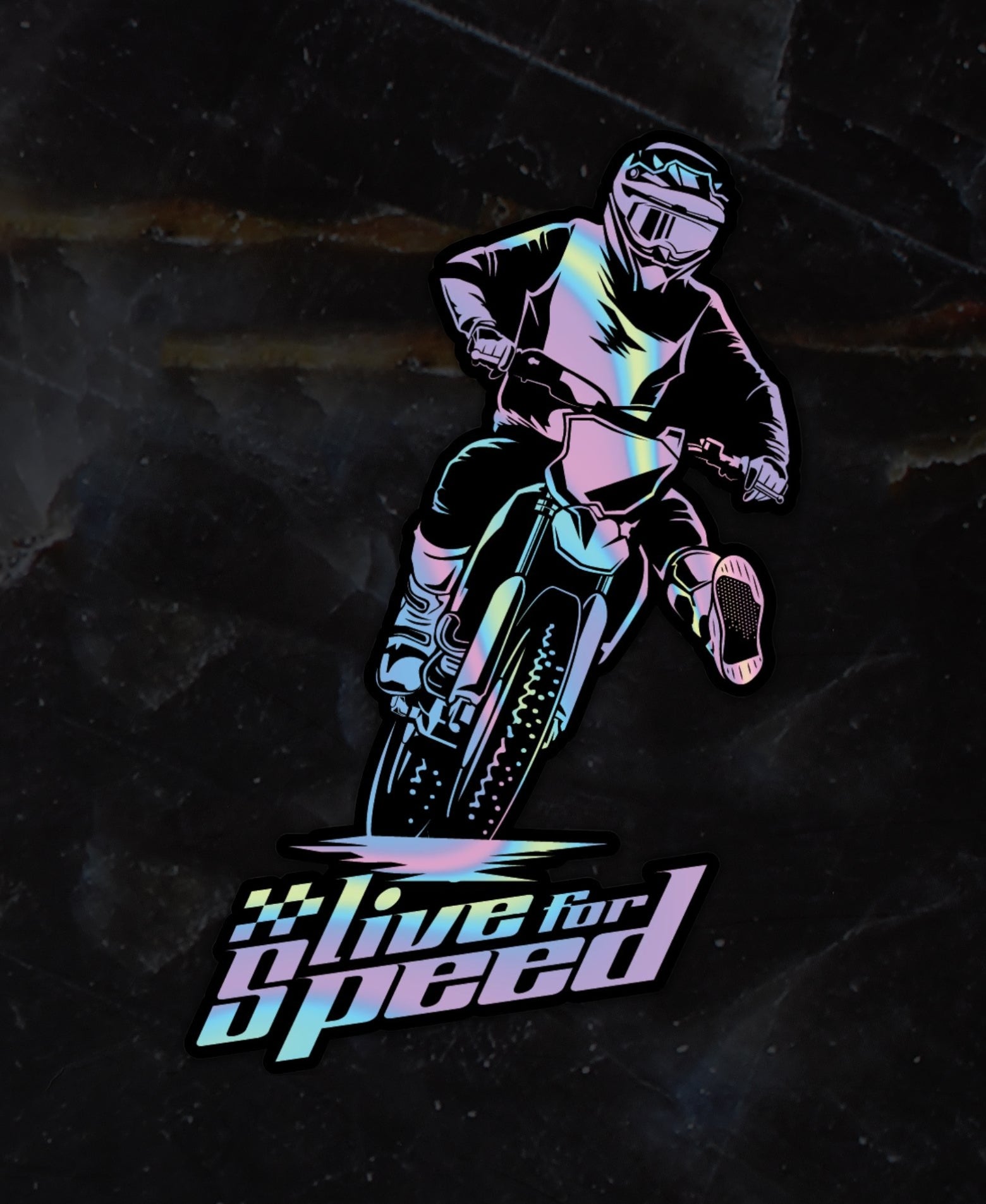 Live For Speed Holographic Sticker