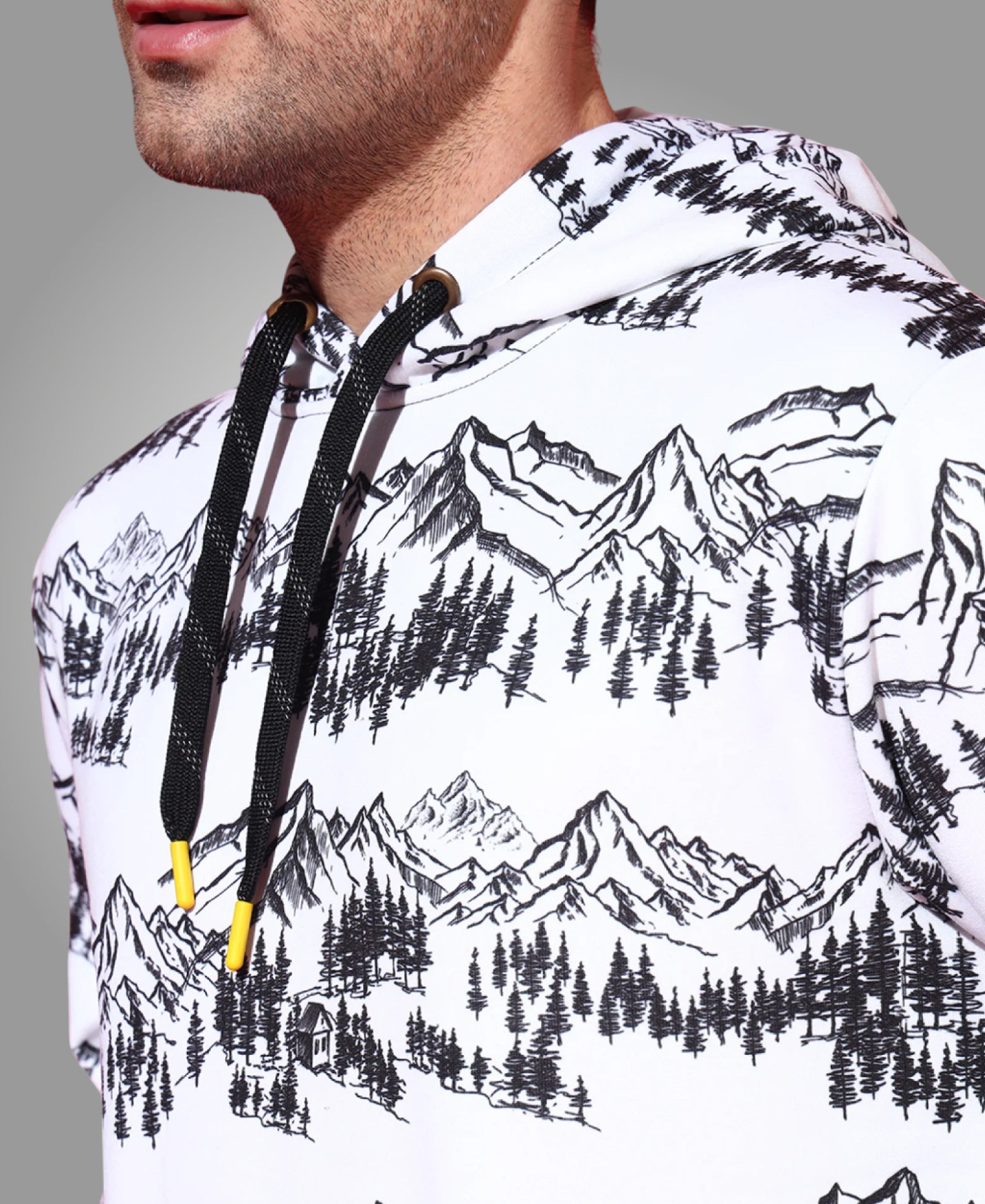 Forest Peaks Allover Print Hoodie