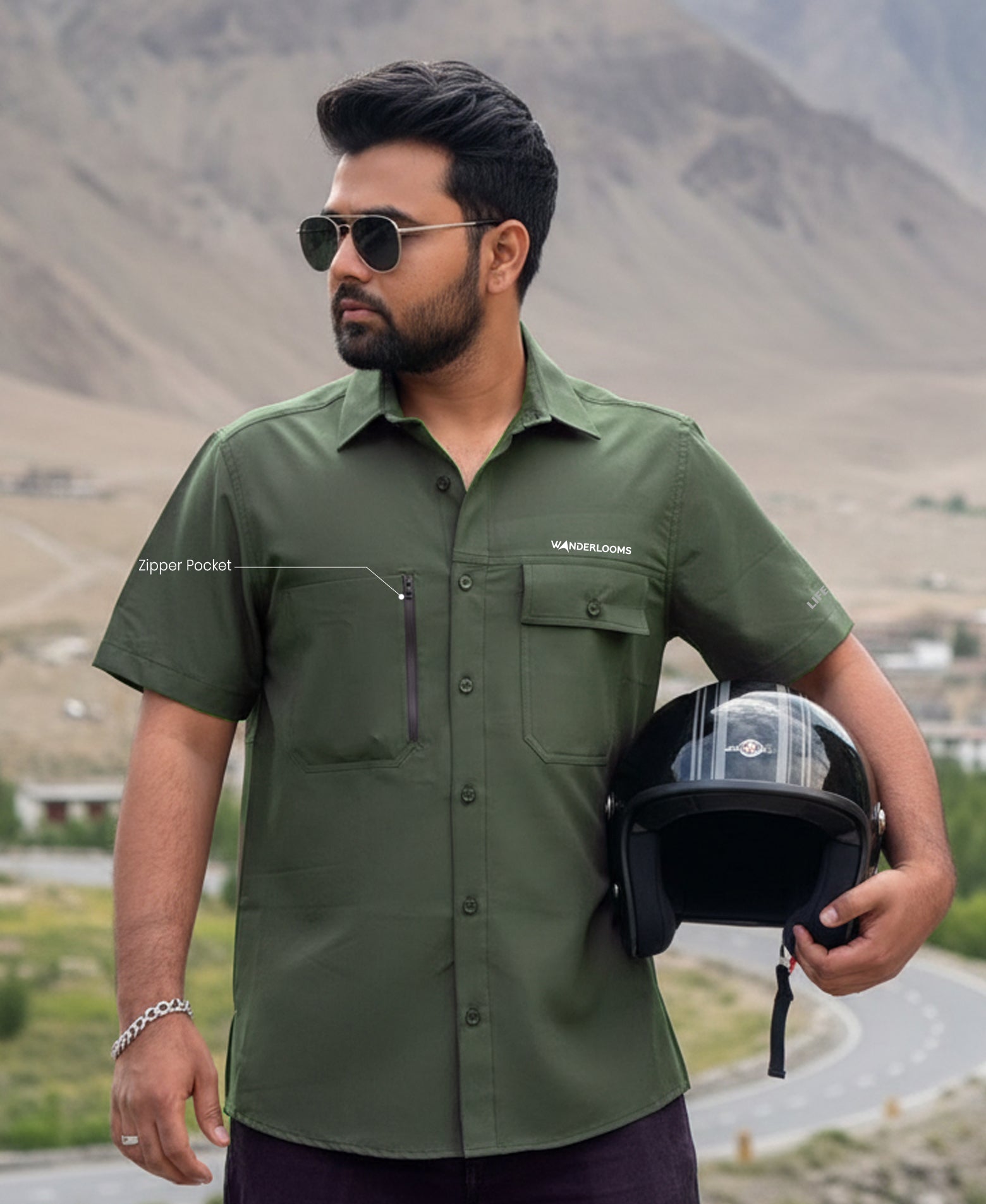 Adventure Half Sleeve Shirt Olive Green