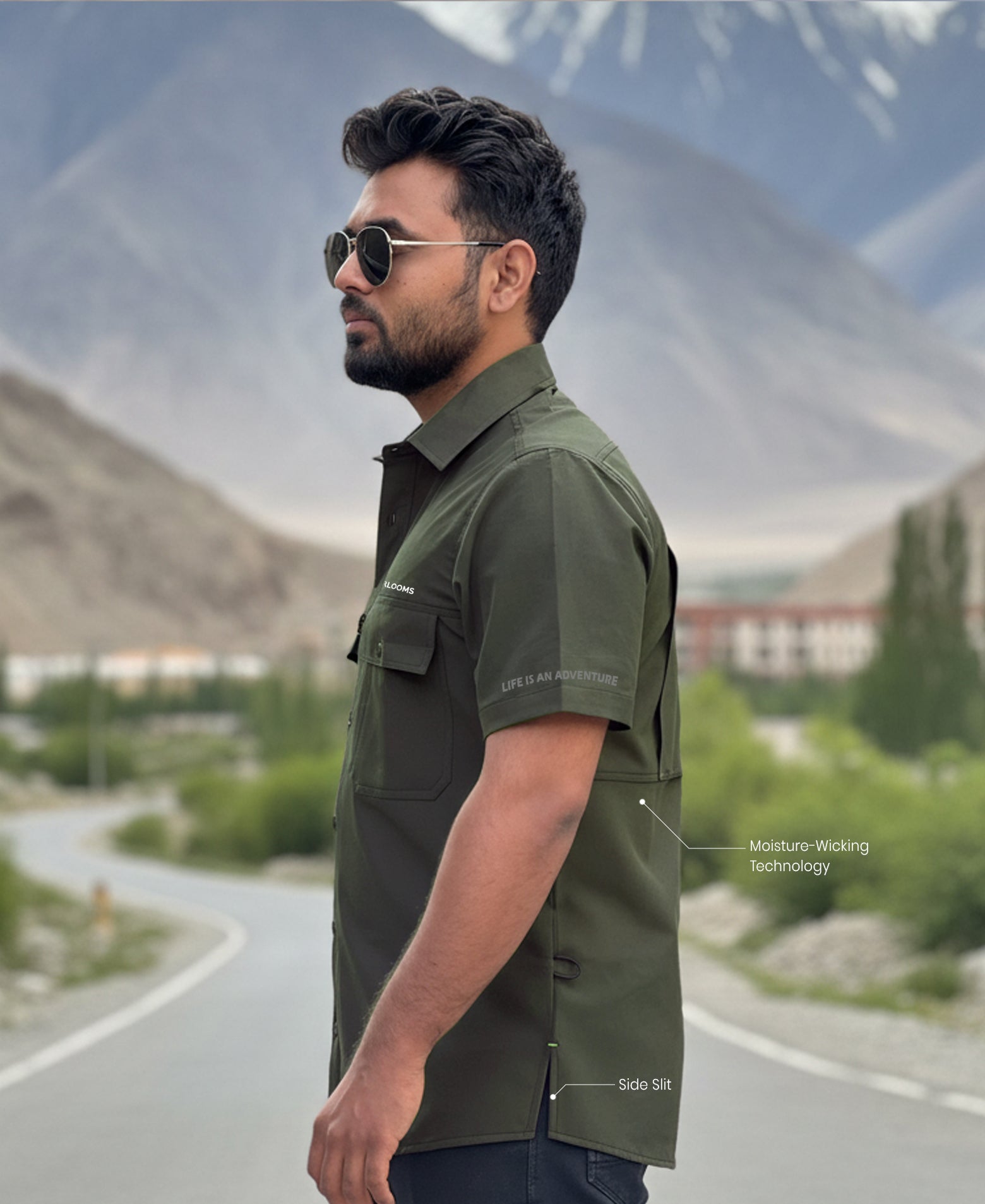 Adventure Half Sleeve Shirt Olive Green