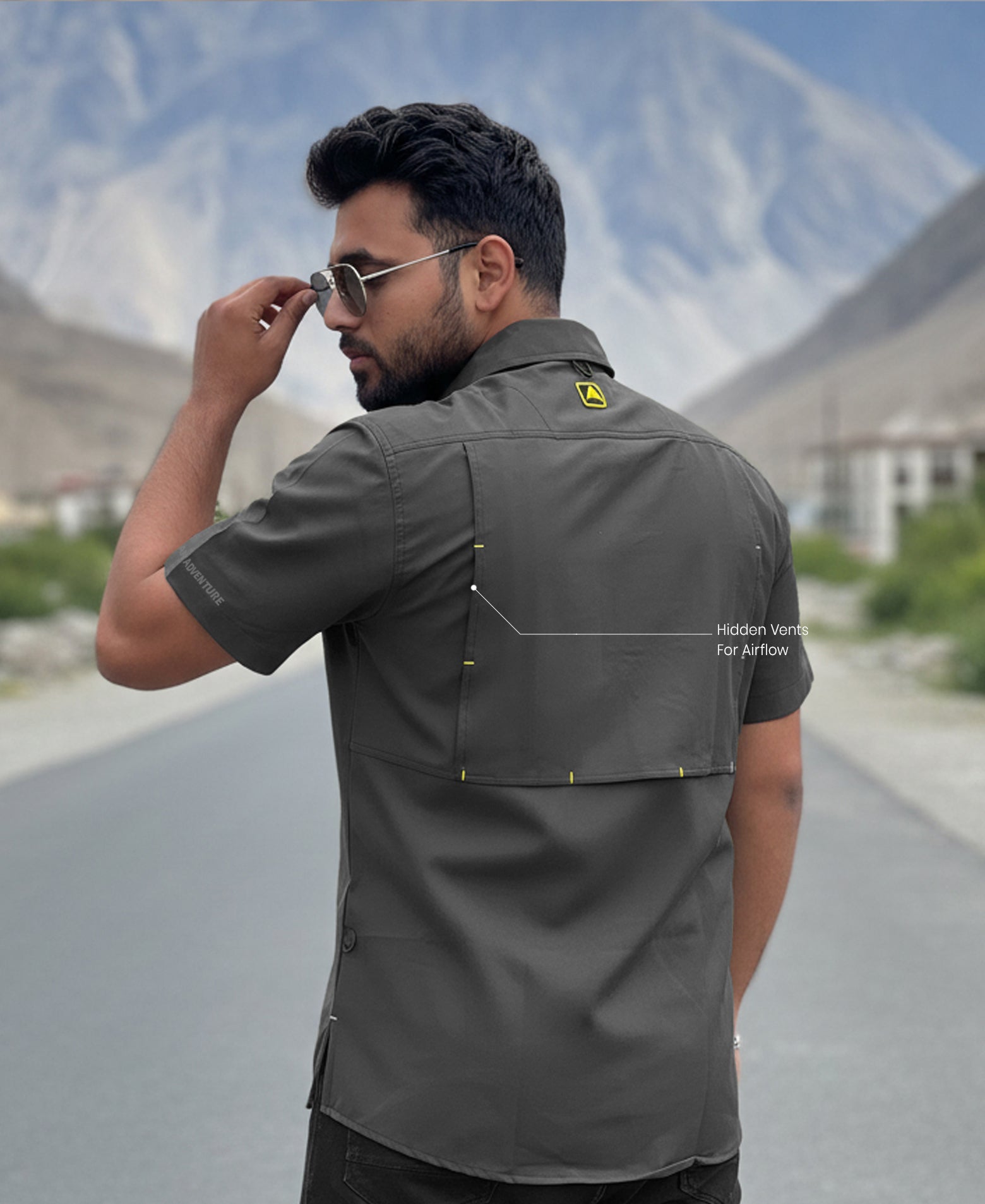 Adventure Half Sleeve Shirt- Grey