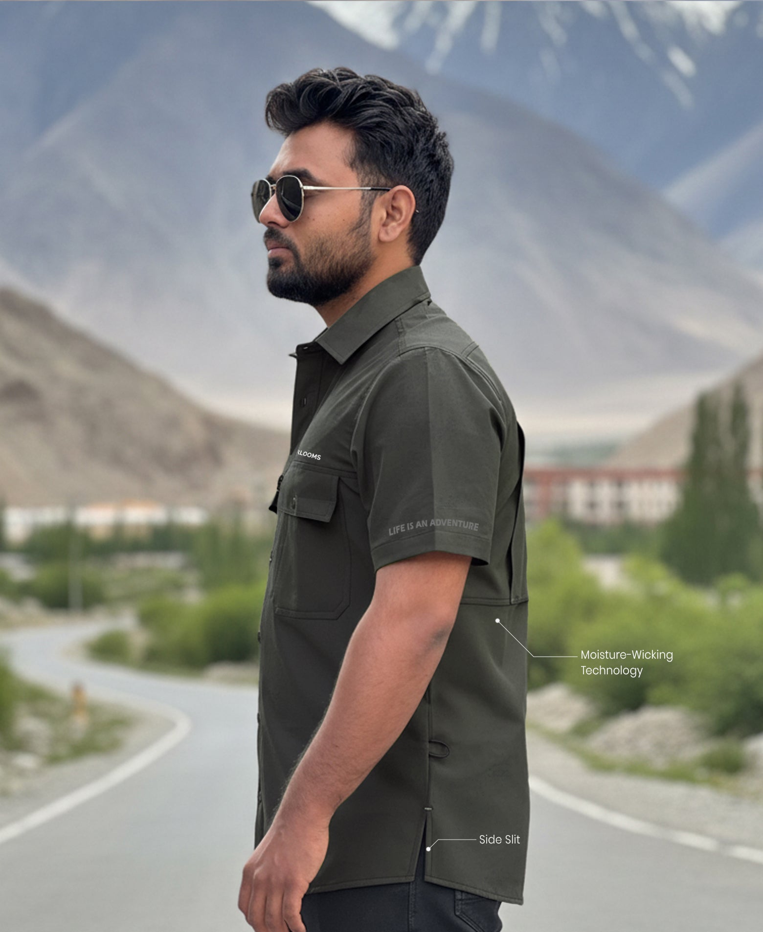 Adventure Half Sleeve Shirt- Grey