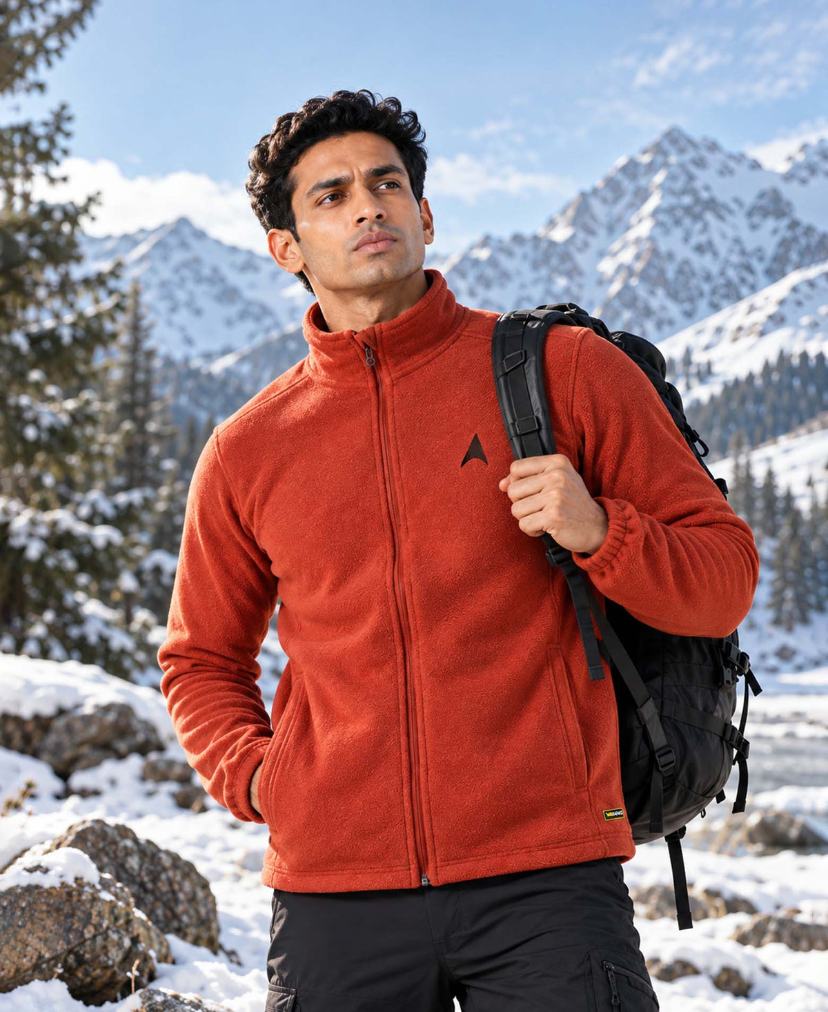 Wander fleece jacket - Campfire orange