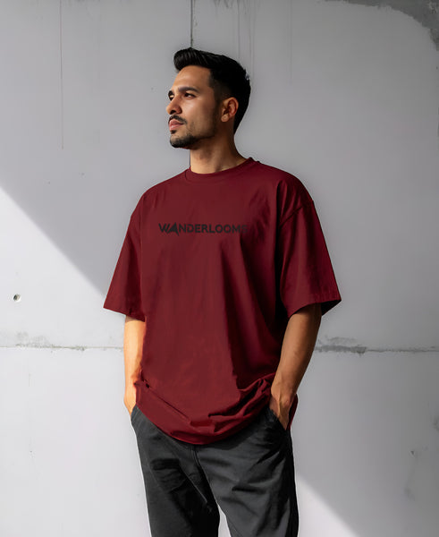Wander Oversized T-Shirt (Maroon)