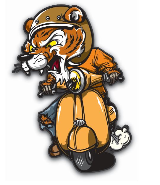 tiger sticker for cars, laptop, bike, mobile phone and helmet